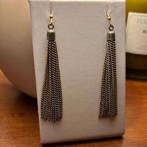 Elegant Bronze/Gold Tassel Earrings